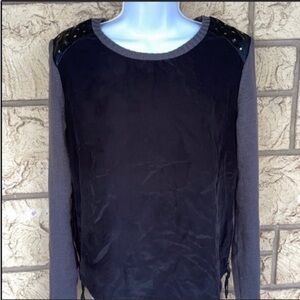 Boundary Silk lamb wool Leather sweater zipper sides 
Size Med Casual Business